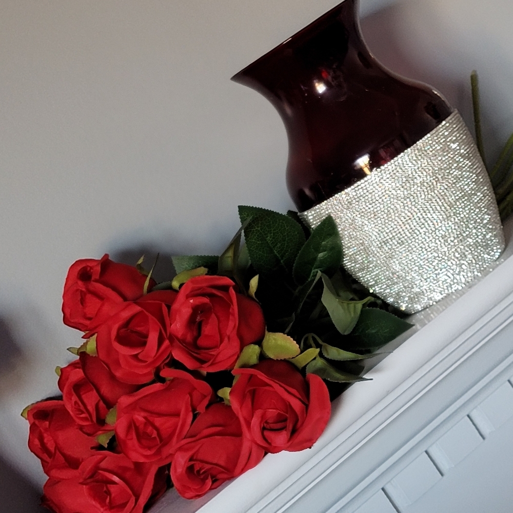 Red Bling Vase (Half Bling)
